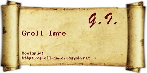 Groll Imre névjegykártya