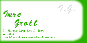 imre groll business card